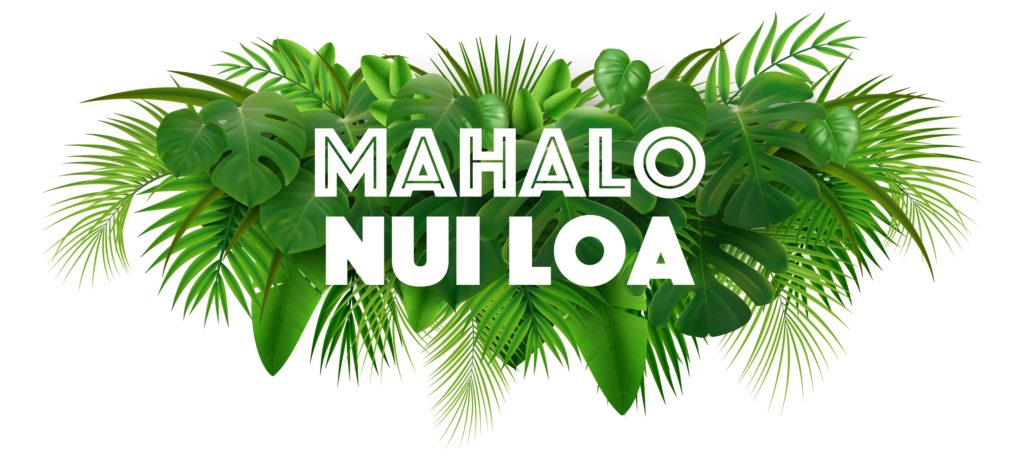 Mahalo nui loa.