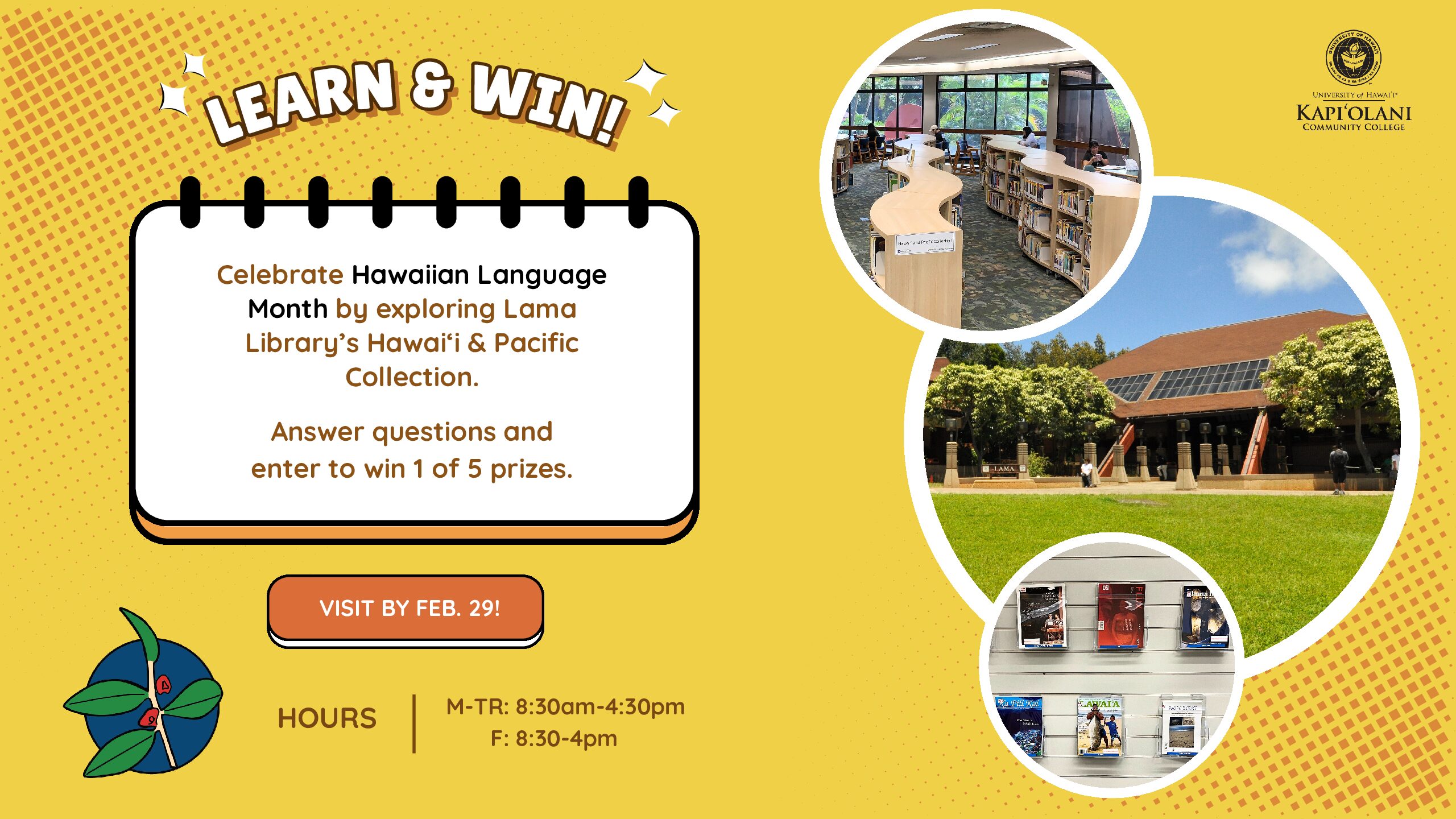 Celebrate Hawaiian Language Month @ Lama Library Hawaiʻi & Pacific Collection. Enter to win prizes 🎁