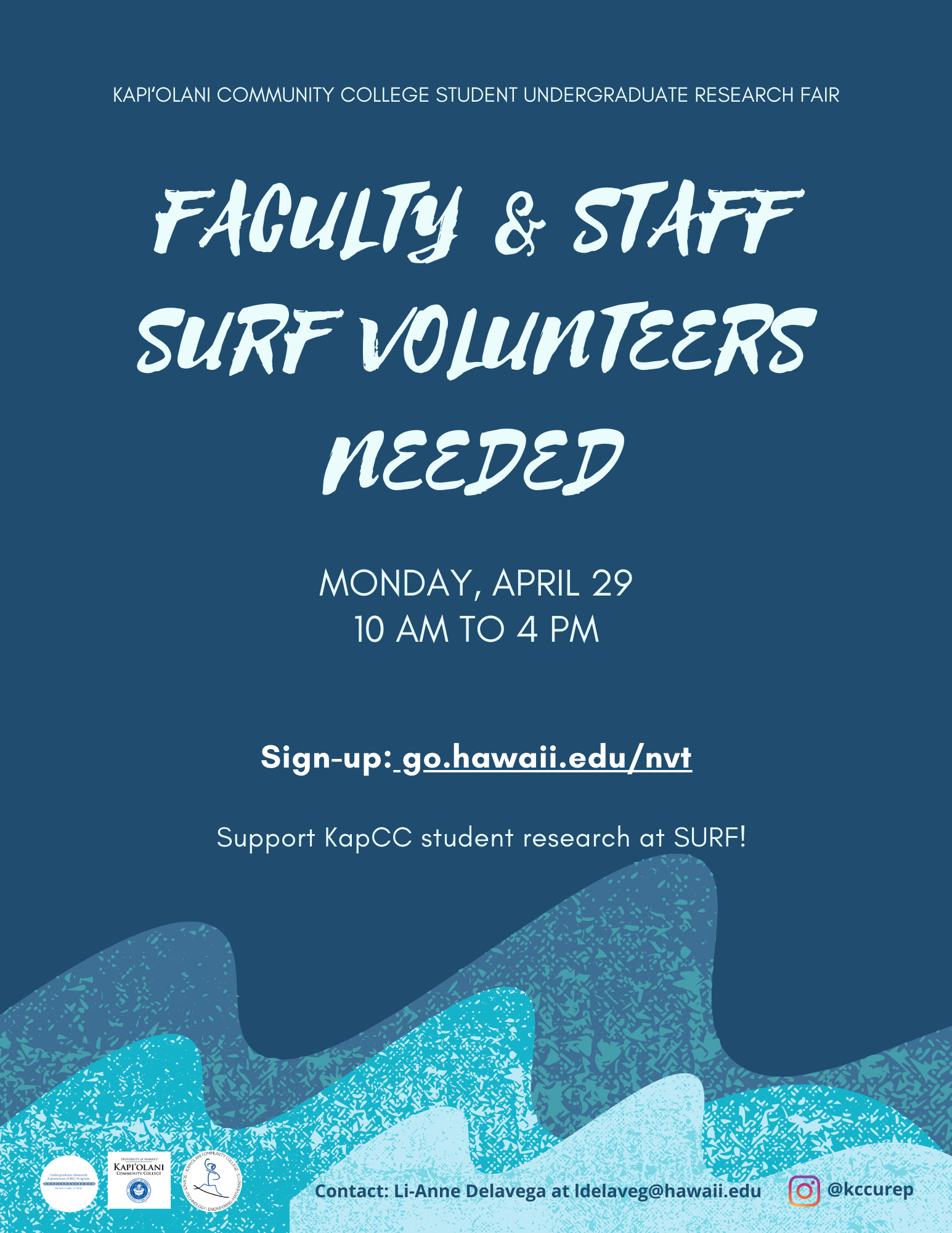 🌊Faculty and Staff Volunteers Needed at Spring 2024 SURF!