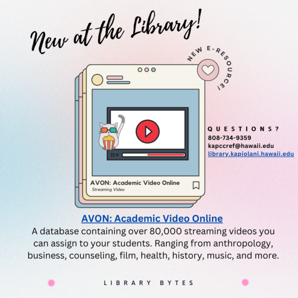 Clicking takes you to the AVON streaming video database in a new window.