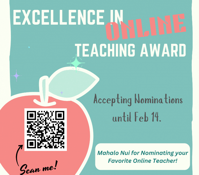 🏆 2024/25 Excellence in ONLINE Teaching Award (EOTA) – Call for Nominations!