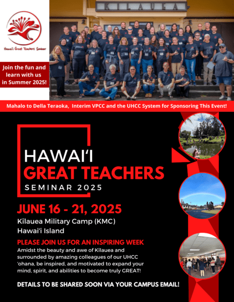 Hawaii Great Teachers Seminar Flyer